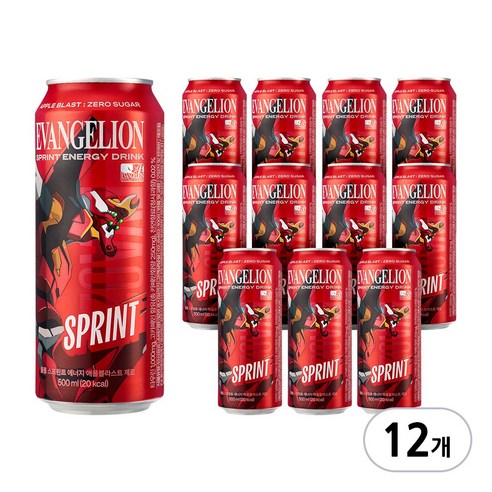 클룹 스프린트 에반게리온 에너지 애플블라스트 제로, 500ml, 12개