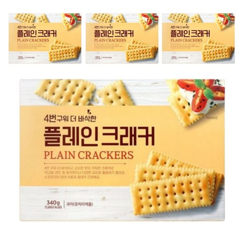 4번구워 더 바삭한 플레인 크래커, 4개, 340g