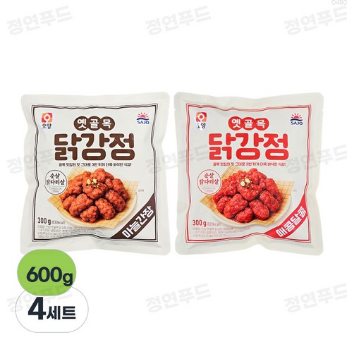 사조오양 옛골목 닭강정 마늘간장300g + 매콤달콤300g, 4세트, 600g