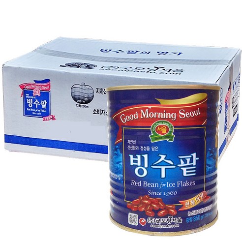 빙수팥 850g 한박스 굿모닝서울 팥앙금 알갱이가 통통/원터치캔, 12개, 850g