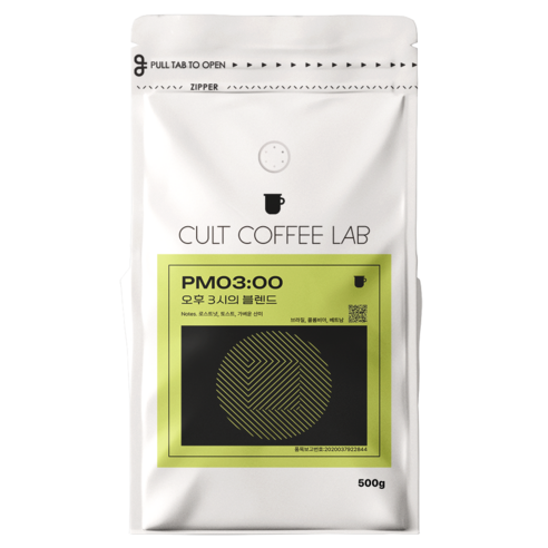 컬트커피랩 고소한 너티쵸코 오후 3시 블렌드 커피원두, 500g, 1개, 모카포트(중간~고움)