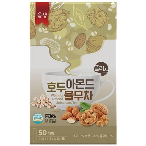 로컬코리아 꽃샘 호두아몬드율무차 플러스 50T 겨울차, 1개, 18g, 50개입