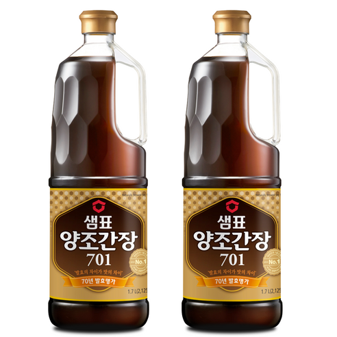 샘표 양조간장 701, 1.7L, 2개