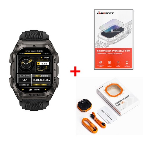 2025 KOSPET TANK M4 스마트워치 남성용 GPS 듀얼 밴드 32GB 오프라인 지도 10ATM 방수 워키토키 Apexmove OS 6축 자이로스코프