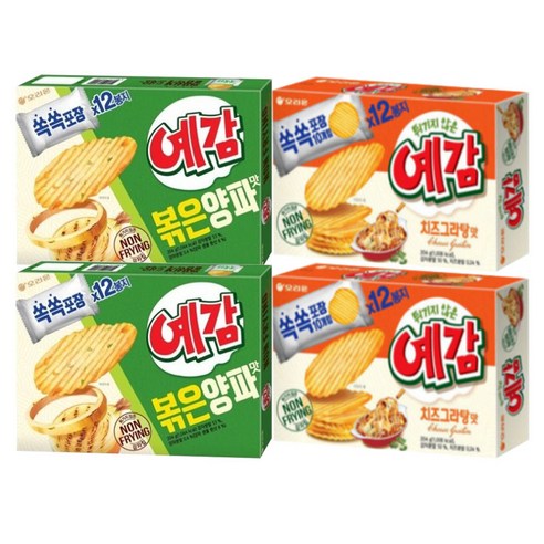 오리온 예감 치즈그라탕 204gx2개+볶음양파맛 204gx2개[총4개] 무료배송, 1세트, 816g