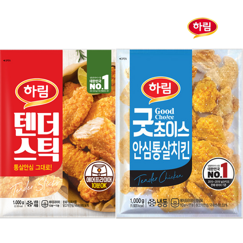 하림-텐더스틱1kg+굿 초이스-안심 통살치킨1kg, 2kg, 1세트