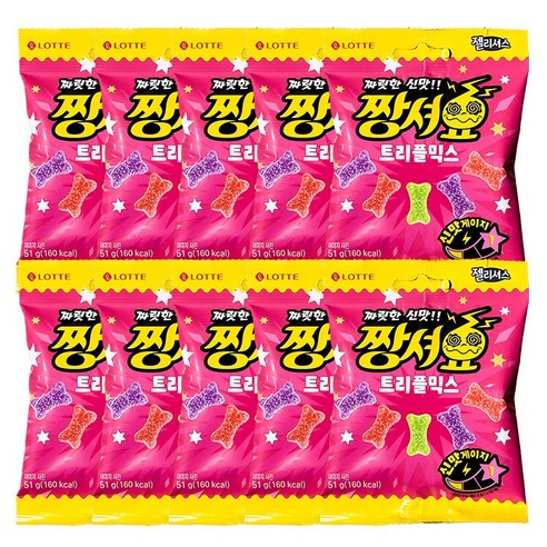 롯데제과 짱셔요 (트리플믹스) 51g 10개, 51g, 10개