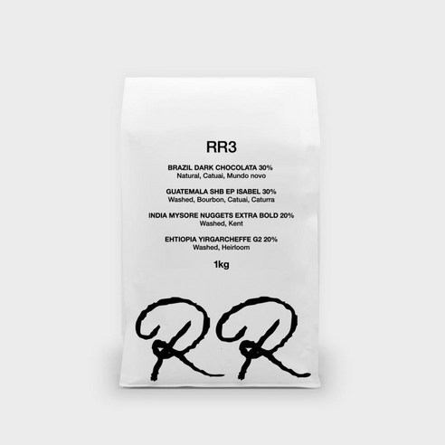 러프로스터스 RR3 에스프레소 블렌드 묵직 바디 미디엄다크 고소한원두, 1kg, 1개, 홀빈(분쇄안함)