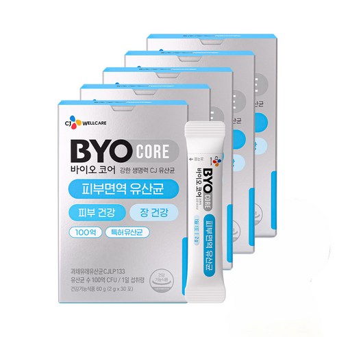 BYO 코어 피부면역 유산균 30p, 60g, 5개