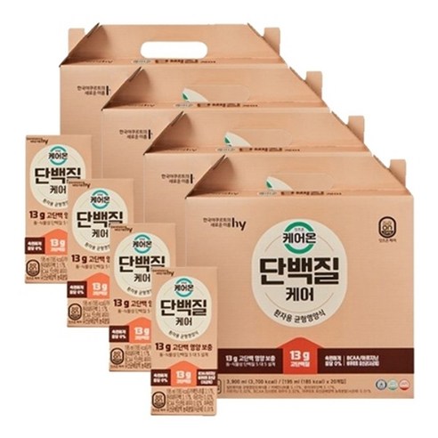 기타 HY 한국야쿠르트 잇츠온 케어온 단백질케어 195mlX20개입X4박스