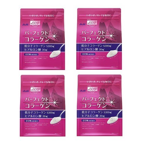 [Asahi][아사히] 퍼팩트 콜라겐 447g 파우더타입 60일분 PINK, 4개, 447g