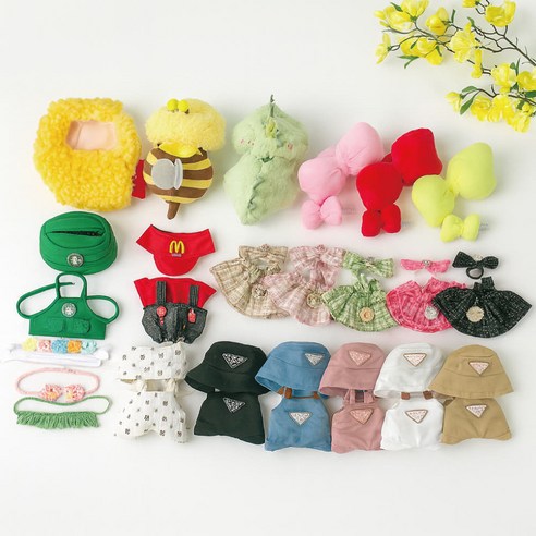 라부부 옷 맞춤 인형 옷 꾸미기 labubu 코디 입히기 17cm 인형 (1~3세대 전용 모음), 5. 핑크, 1개