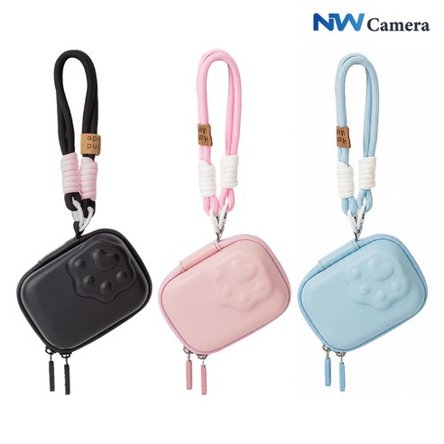 DJI 오즈모 액션6 5 4 3 냥발 케이스 가방 파우치 + 손목스트랩 + 카라비너