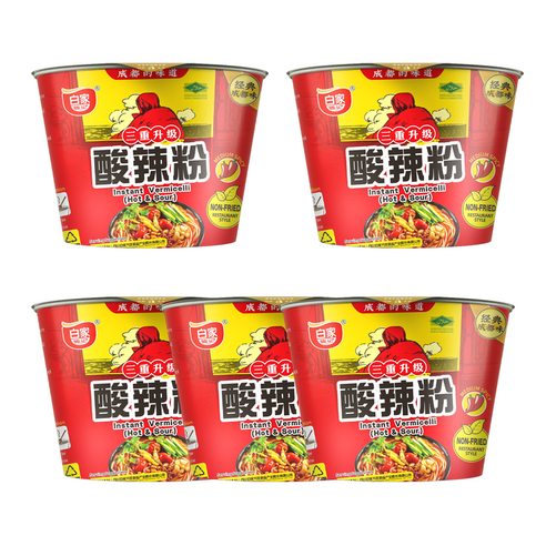 아퀀 백가 쏸라분사 쏸라펀 중국쏸라당면 쏸라맛 컵, 5개