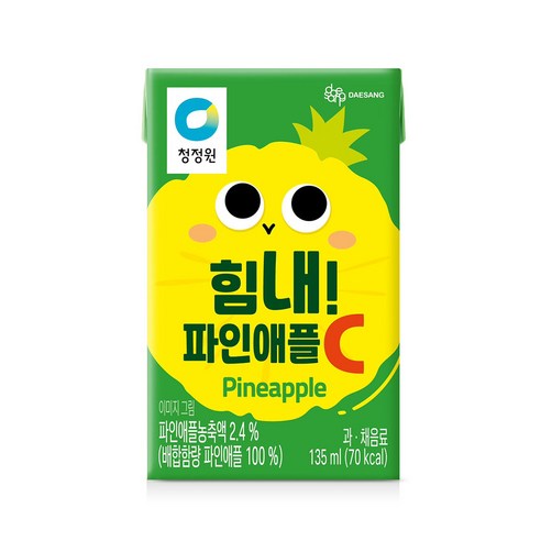 [얌얌마켓] 청정원 힘내! 파인애플씨C 파인애플주스 135ml x 10개