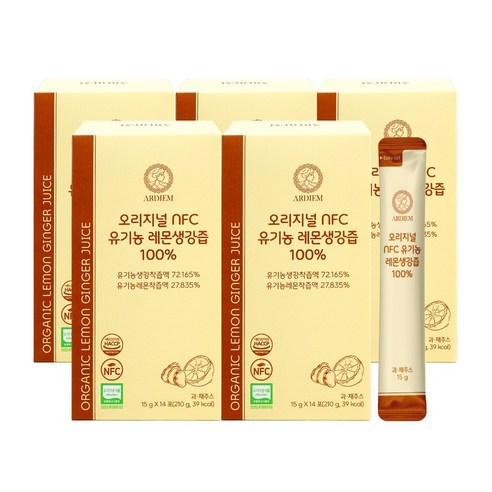 아르디엠 오리지널 NFC 유기농 레몬생강즙 100% 진저샷 레몬 생강