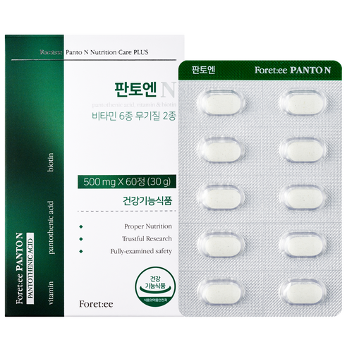리프비기닝 포레티 판토엔 판토엔산 건강기능식품, 1개, 60정