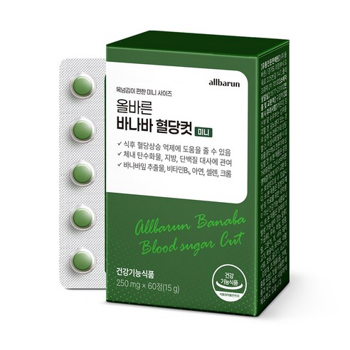 올바른 식후 혈당관리 바나바 100% 미니 초소형 정제, 1박스, 60정