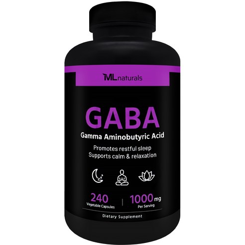 [미국빠른직구] 신제품 마이라이프 내추럴스 가바 1000mg, 1개, 240정