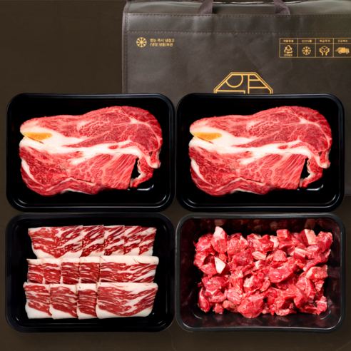 [선물세트] 1++ 한우 900g 스페셜 등심 구이용 투뿔 (등심/차돌박이/국거리) 프리미엄 국내산 마장동 정육 소고기 세트 명절 어버이날 부모님 생일 감사 선물 추천[압구정한우], 1세트