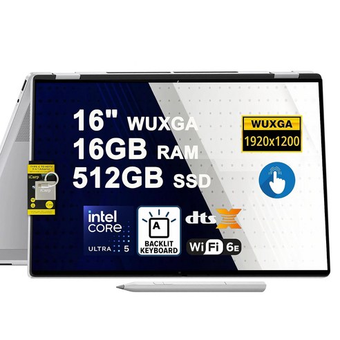 옴니북 7 플립 16 AI 2in1 노트북 16인치 WUXGA IPS 터치 Intel 5 226V 16GB 1TB 펜