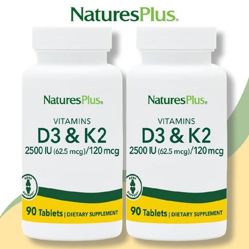 네이쳐스 플러스 비타민 D3 K2 2500IU 120mcg 90타블렛 2개