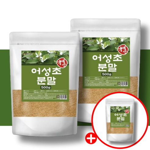 어성초 국산 분말 WB, 500g, 3개