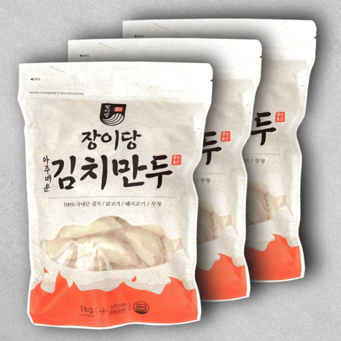 장이당 국내산 아주매운 김치만두, 1kg, 3개