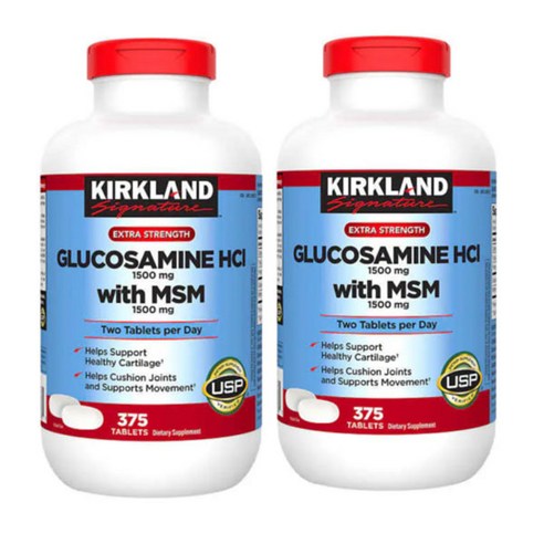 커클랜드시그니춰 글루코사민 HCI 1500mg MSM 타블렛, 2개, 375정