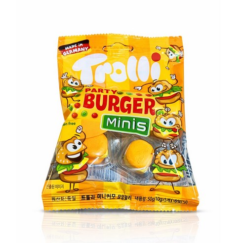 트롤리 미니버거모양 젤리, 50g, 16개