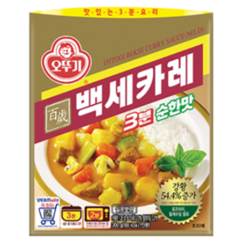 오뚜기 3분 백세카레 순한맛 200g, 200g, 15개