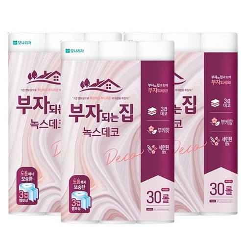 부자되는집 녹스데코 3겹 30M 30롤 3팩 (90롤)