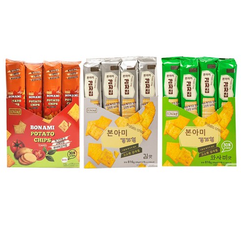 무배] 본아미(bonami) 감자칩 68g x 12봉 X 3   ( 총 36봉)   (김맛24봉 +와사비맛 12봉 )