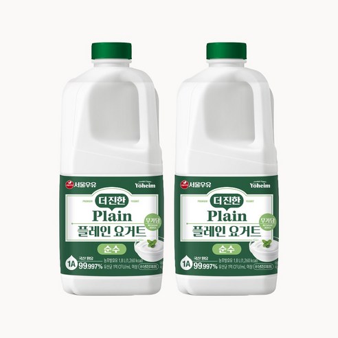 서울우유 더진한 플레인 요거트 순수 1800ml 2입팩