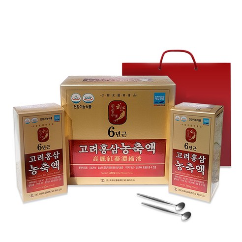 국내산6년근 홍삼 원액 100% [대한홍삼진흥공사] 고려6년근홍삼농축액 +쇼핑백, 2개, 240g