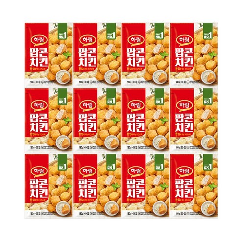 하림 팝콘치킨 180g 12봉, 180g, 12개