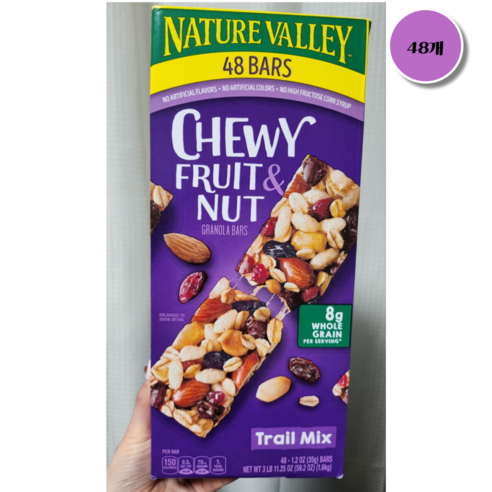 [코스트코]루고 Nature Valley 트레일 믹스 바 영양바 단백질바 35그램x (총48개임), 1.6kg, 1개