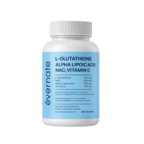 에버네이트 글루타치온 NAC ALA 비타민C Evernate L-Glutathione NAC ALA Vitamin C 항산화 컨디션 이너뷰티 영양 보조식 [캐나다 소싱 및 직배송]