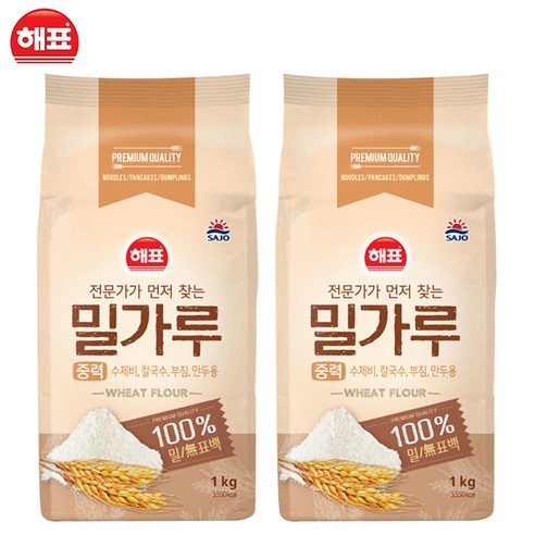 사조해표 중력밀가루, 1kg, 2개