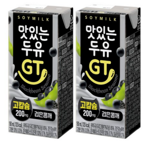 [남양유업] 맛있는 두유 GT 고칼슘 검은콩깨 190ml 48입