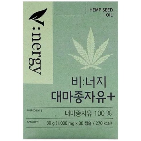비너지 대마종자유 플러스 1000mg, 30정, 1박스