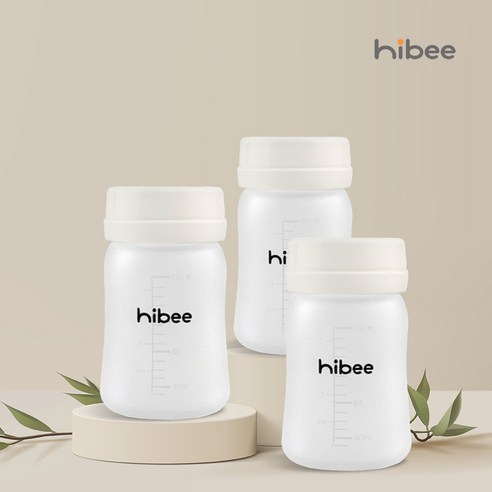 하이비 실리콘 코팅 안심 유리젖병 노꼭지 160ml, 3개, 160ml, 유리젖병 노꼭지