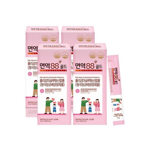 면역88골드 어른 아이 온가족용 PGAK 면역관리증진 폴리감마글루탐산 영양제 4박스 56포