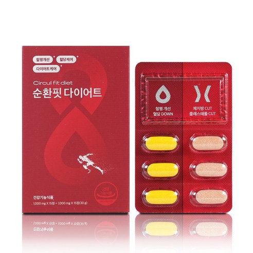 이츠스포츠 순환핏 혈당관리 혈행개선 혈액순환 보조제 15정+15정