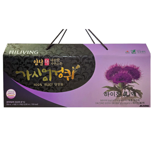 하이리빙 하이진액 (10포 x 3박스 = 1세트) 임실 가시엉겅퀴 100% 생약추출물, 1L, 15개