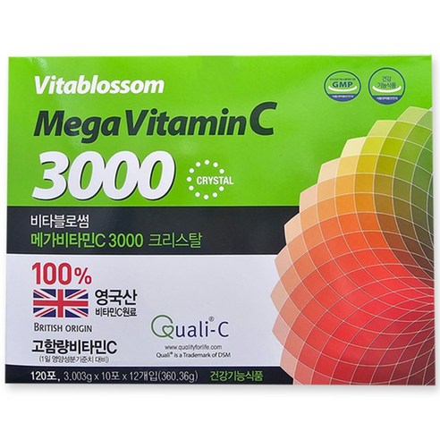 BRITISH ORIGIN 영국산 고함량 비타민C 고함량 3000 비타블로썸 메가비타민 C 크리스탈 비타민C 120포
