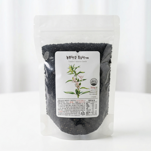 [농부창고] 국산 100% 볶은 흑임자 300g 검은깨 검정깨, 3개, 300g