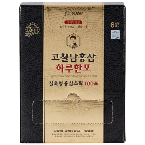 고철남홍삼 짜먹는 전체식 홍삼스틱 하루한포 실속형 100포 x 23박스
