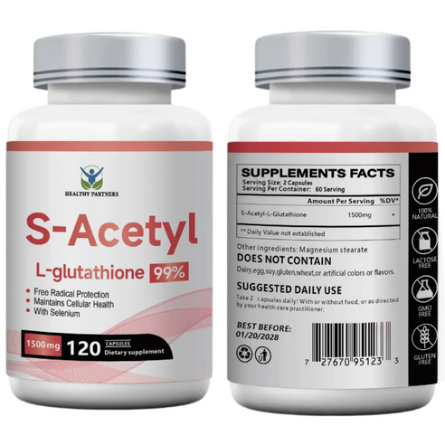 고함량 S 아세틸 L 글루타치온 1500mg NAC 대체성분, 4개, 120정