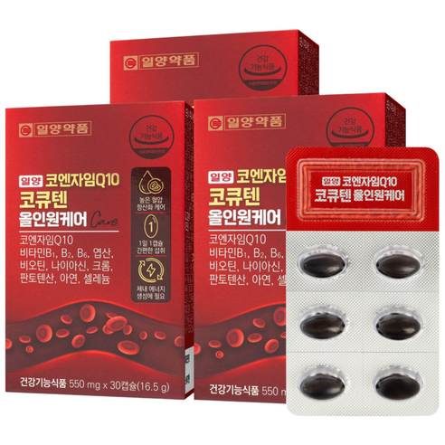 일양약품 코엔자임Q10 코큐텐 올인원케어, 3개, 30정